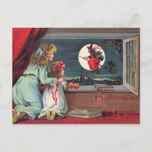 Schau! Die Hexenmondnacht! Vintage Postkarte