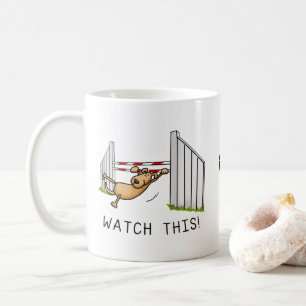 Schau dir das an! Hund - Agility lustig schwingend Kaffeetasse