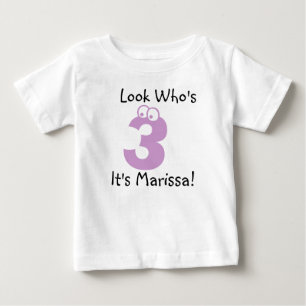 Schau mal, wer 3 ist Benutzerdefinierbares Geburts Baby T-shirt