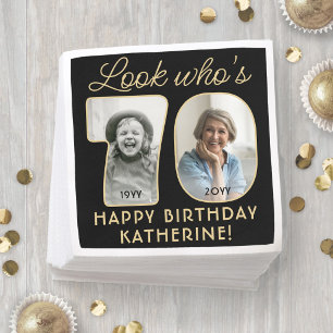 Schau mal, wer 70 ist Schwarz & Gold Alles Gute zu Serviette