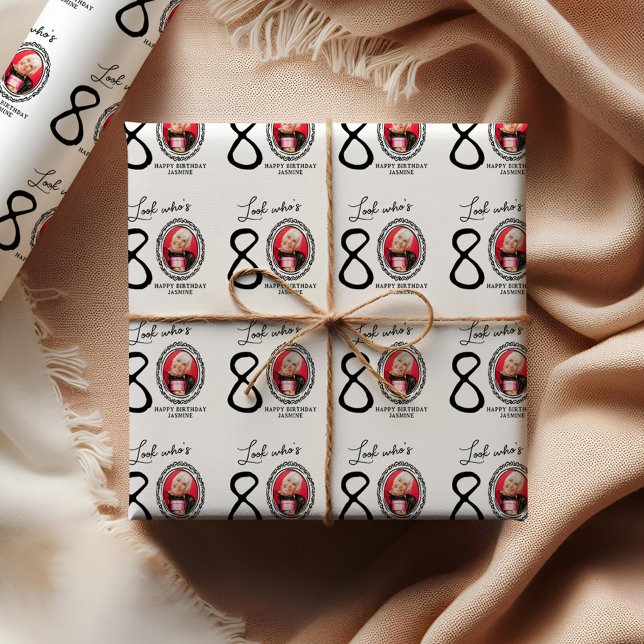 Schau mal, wer ist 80! Foto Happy Birthday Geschenkpapier Set (Von Creator hochgeladen)