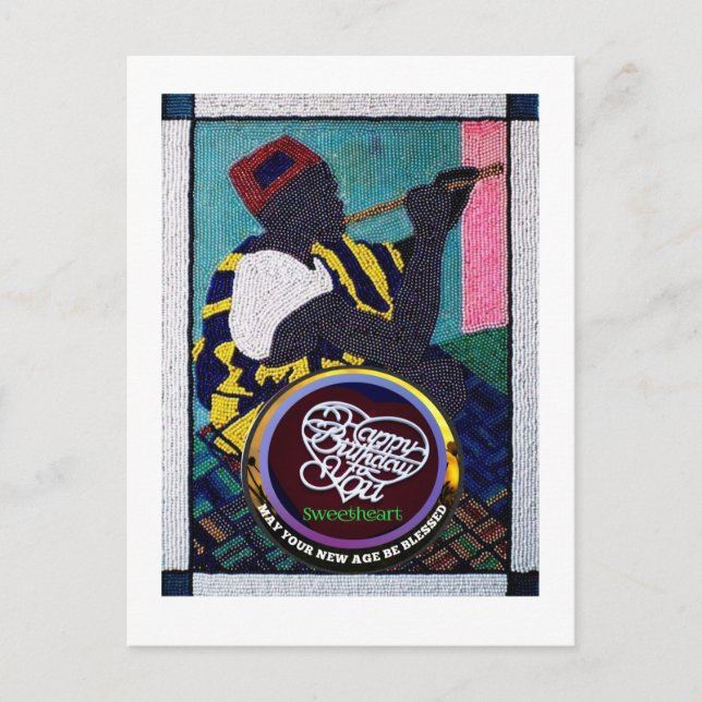 Schau von Beadwork&Handcut-Arbeiten 5"x7" Geburtst Postkarte (Vorderseite)