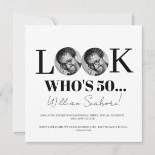 Schau wer 50 ist, 50. Einladung mit Foto individue