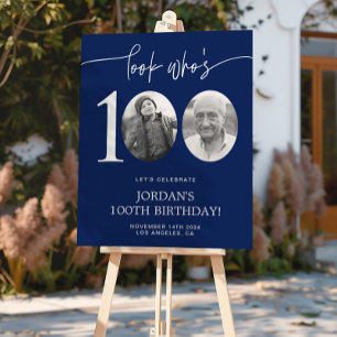 Schau, wer ist 100   Blue 100. Geburtstag Poster