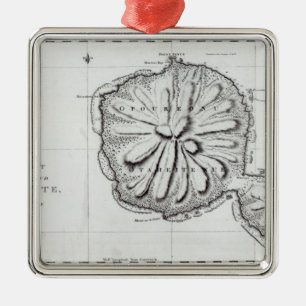 Schaubild der Insel Otaheite, 1769 Ornament Aus Metall