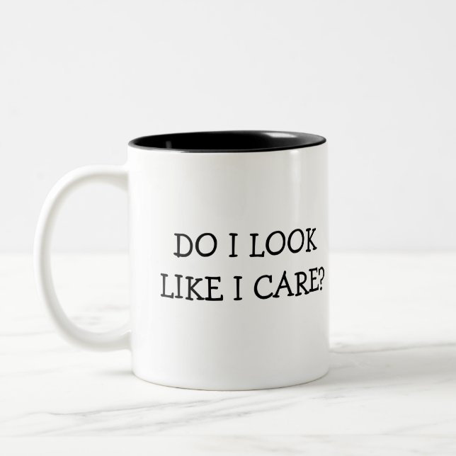 Schaue ich, wie ich mich interessiere? zweifarbige tasse (Links)