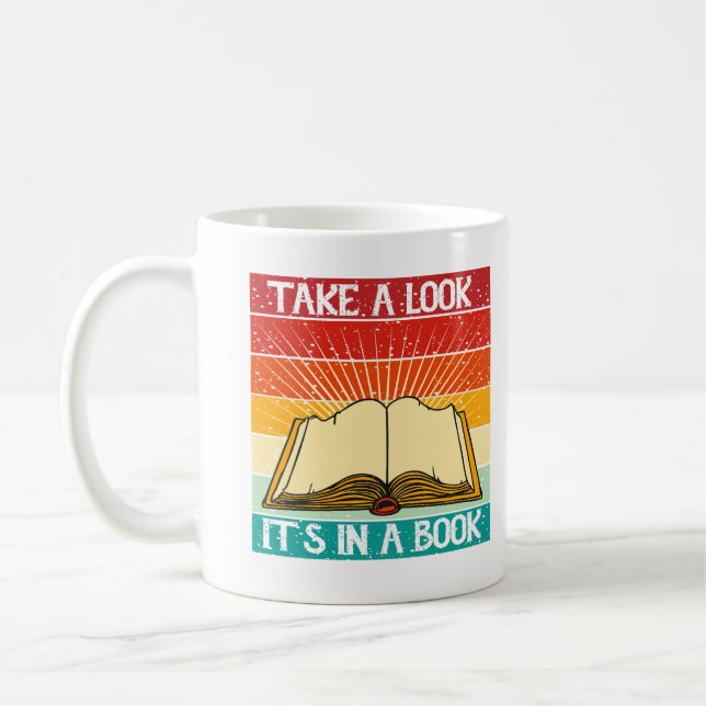 Schauen Sie mal rein, es ist in einem Buch - Retro Kaffeetasse (Links)