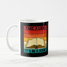 Schauen Sie mal rein, es ist in einem Buch - Retro Kaffeetasse