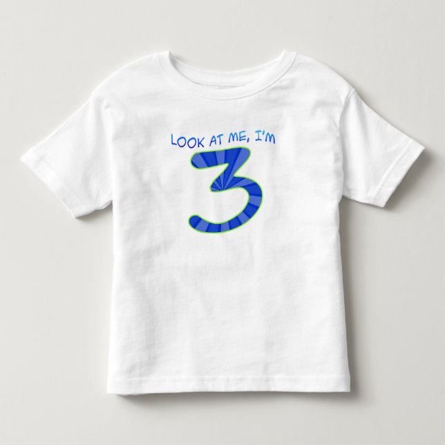 Schauen Sie mich an, ich bin 3 - blau Kleinkind T-shirt (Vorderseite)