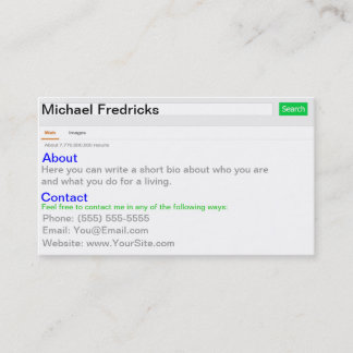 Schauen Sie mich oben! Visitenkarte