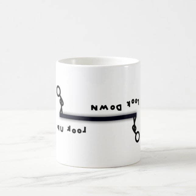 Schauen Sie nach oben oder nach unten (& die Stick Kaffeetasse (Mittel)