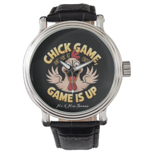 Schauen Sie nicht auf das Huhn The Funny Game Armbanduhr