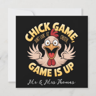 Schauen Sie nicht auf das Huhn The Funny Game Einladung