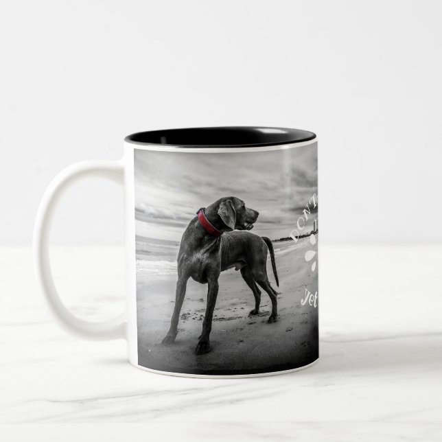 Schauen Sie nicht zurück, denn das Beste ist noch, Zweifarbige Tasse (Links)