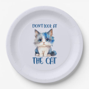 Schauen Sie sich die Katze nicht an - Adorable Blu Pappteller