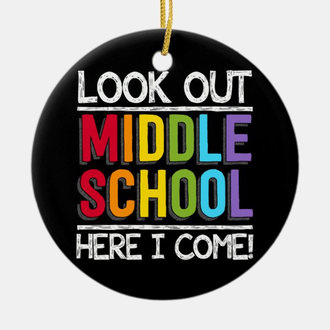 Schauen Sie sich die Mittelschule an, ich komme Keramik Ornament (Vorne)