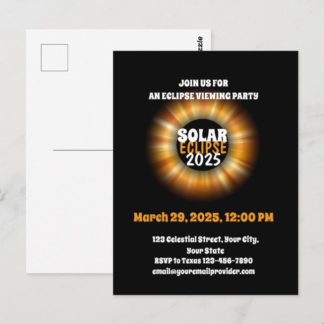 Schauen Sie sich die teilweise Solar-Eclipse 3.29. Postkarte (Vorne/Hinten)