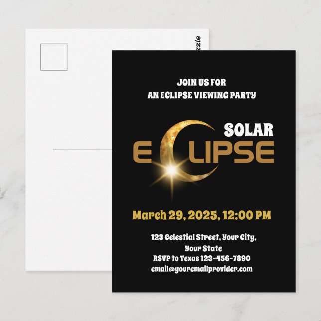 Schauen Sie sich die teilweise Solar-Eclipse 3.29. Postkarte (Vorne/Hinten)