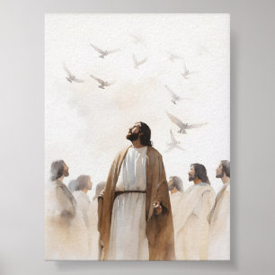 Schauen Sie sich die Vögel der Luft an - Matthew 6 Poster