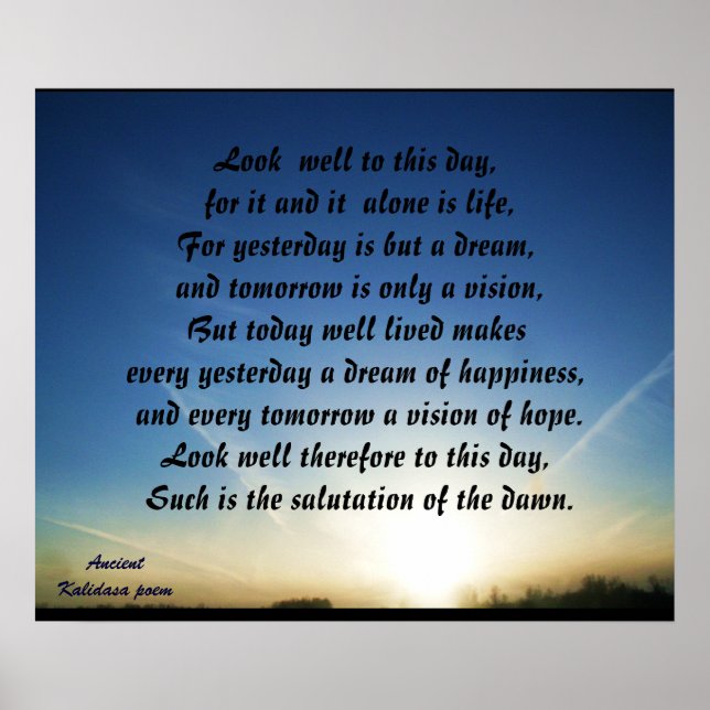 SCHAUEN SIE SICH GUT AUF DIESEN TAG. POSTER (Vorne)