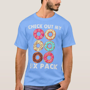 Schauen Sie sich mein Sixpack an, lustiger Donut-L T-Shirt