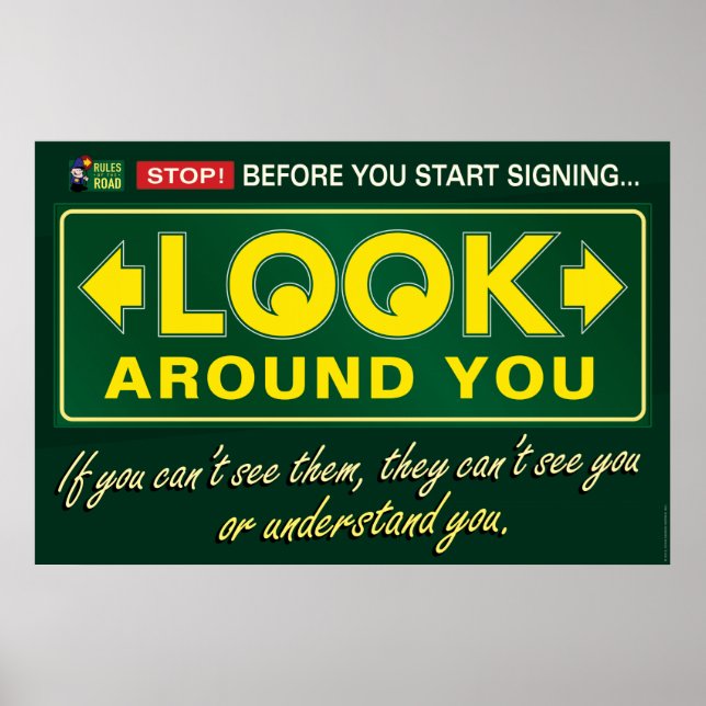 Schauen Sie sich um. Ein ASL-Poster. Poster (Vorne)