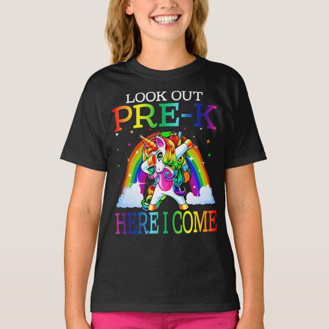 Schauen Sie vorher, ich komme wieder zur Schule. T-Shirt (Vorderseite)