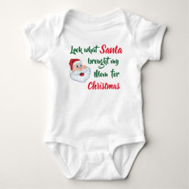Schauen Sie, was Sankt für Weihnachten holte Baby Strampler