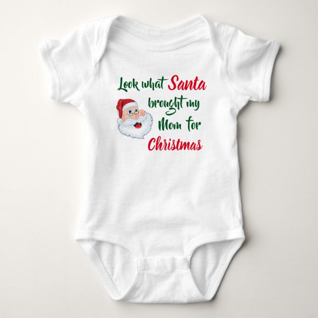 Schauen Sie, was Sankt für Weihnachten holte Baby Strampler (Vorderseite)