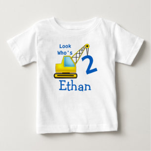 Schauen Sie, wer 1 zweites Bau-Auto des Baby T-shirt