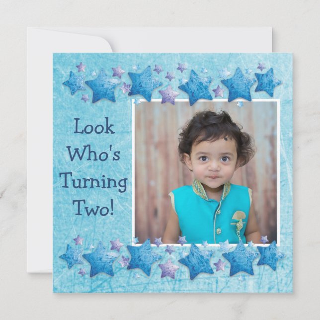 Schauen Sie, wer 2 wird, erste Einladung zum Gebur (Vorderseite)