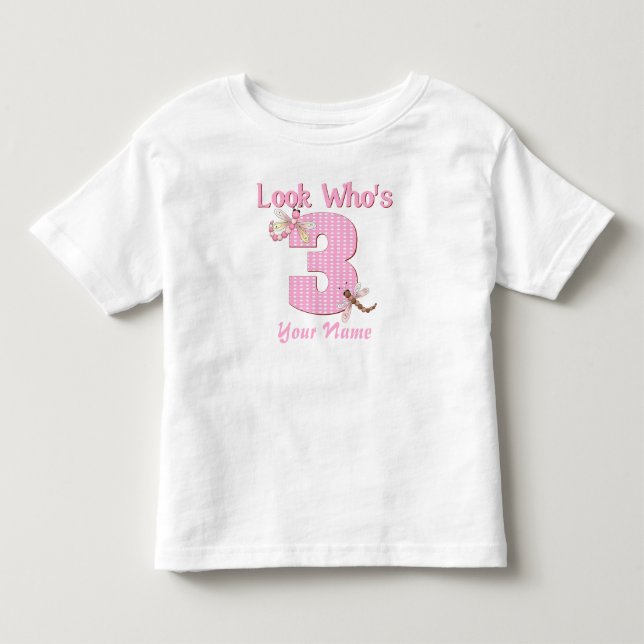 Schauen Sie, wer 3 Pink-Libellenfliege-T - Shirt i (Vorderseite)