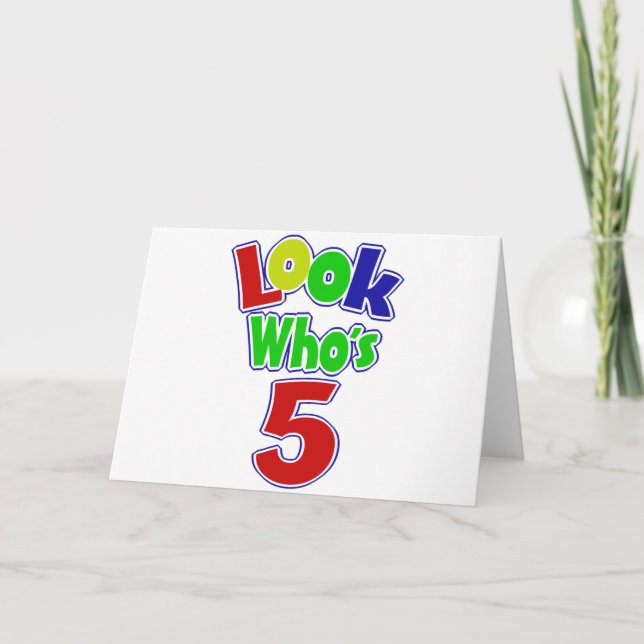 Schauen Sie, wer 5 ist Karte (Vorderseite)