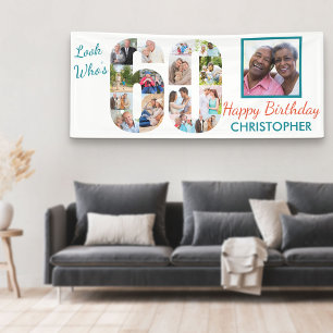 Schauen Sie, wer 60 ist Foto-Collage 60. Geburtsta Banner
