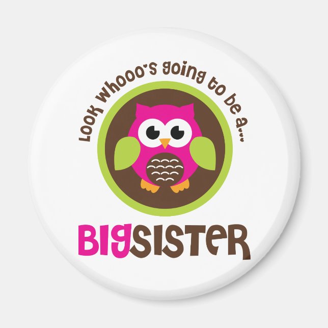 Schauen Sie, wer eine große Schwester Ewl wird Magnet (Vorne)