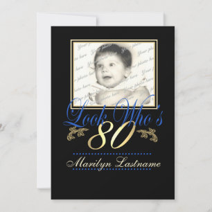 Schauen Sie, wer ist 80 Foto Einladung
