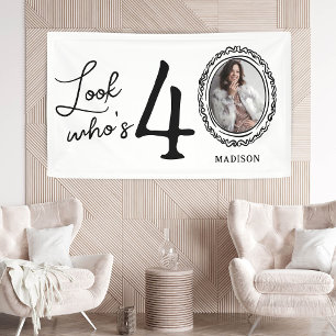 Schauen Sie, wer ist vierzig Foto 40. Geburtstag Banner