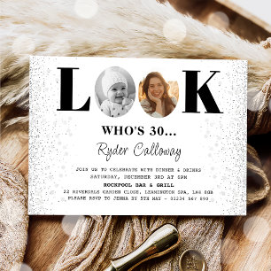 Schauen Sie, wer zum Geburtstag Foto einlädt Einladung