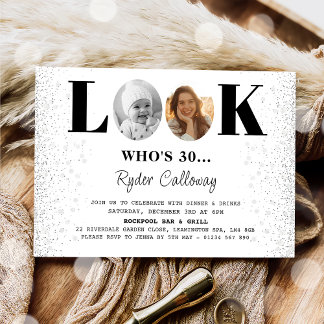 Schauen Sie, wer zum Geburtstag Foto einlädt Einladung