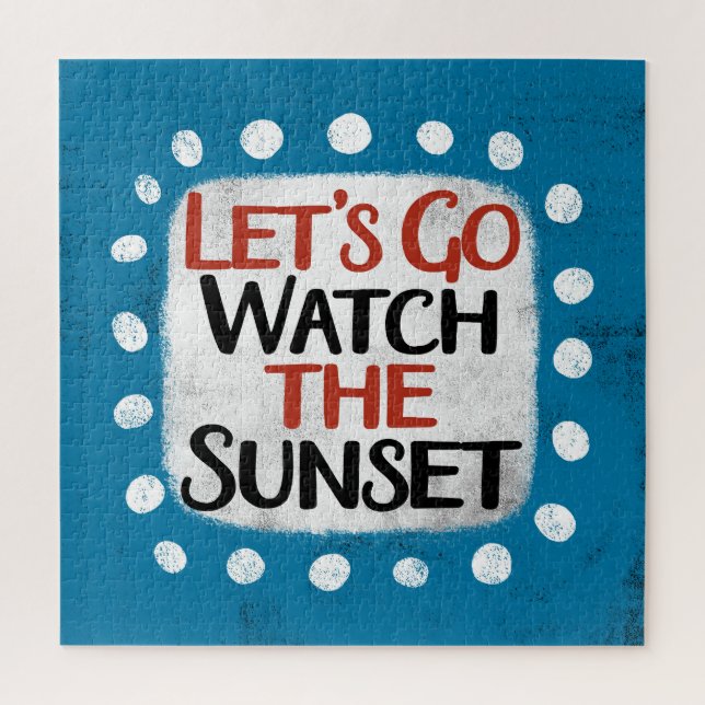 Schauen wir uns das Puzzle des Sonnenuntergangs an (Vertikal)