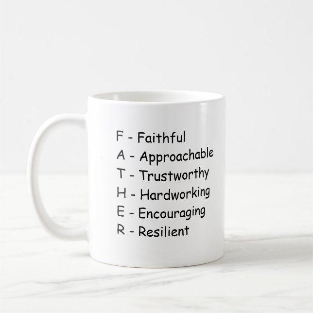 Schauen wir uns "Vater" Brief an - Tasse an (Links)