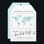 Schaufellisten-Tipp Tag Shape-Karten Aquamarin<br><div class="desc">Gepäckanhänger mit Eimer-Liste Duschspielkarte, die eine kreative Alternative zum Gästebuch schafft, wenn Freunde und Familie sie mit Reiseberatung und Urlaubsideen für das Hochzeit in Urlaubsort Ehepaar oder Empfang oder Brautparty Party füllen. In hellblau und türkisblau dargestellt, aber mehr Farben sind in unserer Kollektion oder durch Kontakt mit dem Designer des...</div>
