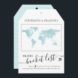 Schaufellisten-Tipp Tag Shape-Karten Aquamarin<br><div class="desc">Gepäckanhänger mit Eimer-Liste Duschspielkarte, die eine kreative Alternative zum Gästebuch schafft, wenn Freunde und Familie sie mit Reiseberatung und Urlaubsideen für das Hochzeit in Urlaubsort Ehepaar oder Empfang oder Brautparty Party füllen. In hellblau und türkisblau dargestellt, aber mehr Farben sind in unserer Kollektion oder durch Kontakt mit dem Designer des...</div>