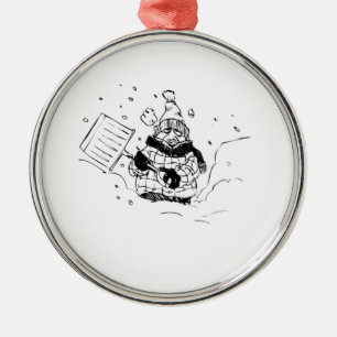 Schaufeln des Schnees Ornament Aus Metall