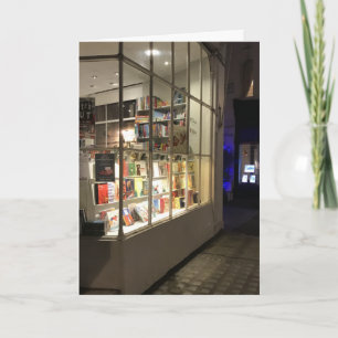 Schaufenster des Buchladens Nachtfotografie London Karte