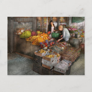 Schaufenster - Hoboken, NJ - Frisches Obst aussuch Postkarte