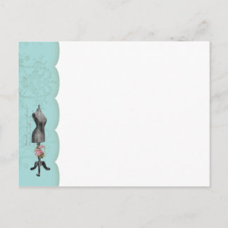 Schaufensterpuppen-Postkarte mit Grußformel Postkarte