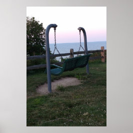 Schaukel mit Blick auf den See Poster
