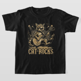 Schaukelkatze Gitarre Lustiges Musik-Tier-Design T-Shirt