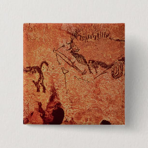 Schaukeln Sie Malerei einer Jagdszene, c.17000 BC Button